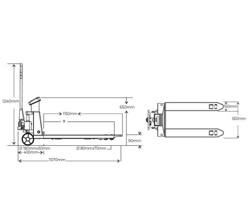 Паллетная тележка с весами Holzmann HUB30KG, 3000 кг