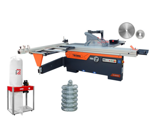 Розсувний циркуляр Rema Fx250 3000 мм з відсмоктуванням Holzmann ABS3000SE, антистатичним шлангом та набором лез