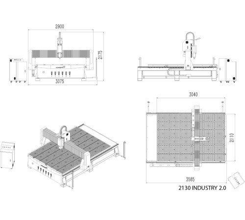 Фрезерний верстат з ЧПУ TechnologieCNC 2130 INDUSTRY 2.0 + вакуумний насос Becker KVT 3.140