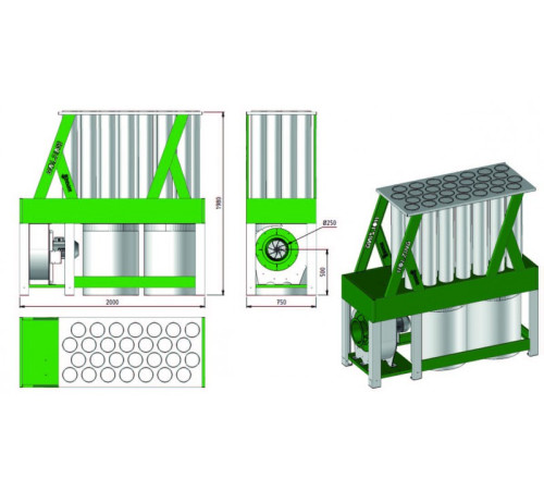 Аспіраційна система HOLZING RLA S 160 5200 м³/год