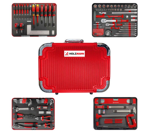 Набор инструментов в кейсе Holzmann WZK167PRO (167 эл.)