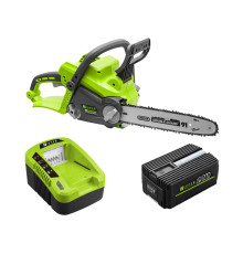 Акумуляторна ланцюгова пила Zipper ZI-KTS40V-AKKU з батареєю 40V 2Ah (ZI-BTR40V2AH) і зарядним пристроєм (ZI-LGR40V-AKKU)