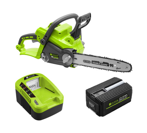 Акумуляторна ланцюгова пила Zipper ZI-KTS40V-AKKU з батареєю 40V 2Ah (ZI-BTR40V2AH) і зарядним пристроєм (ZI-LGR40V-AKKU)