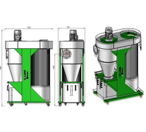 Аспирационная установка HOLZING HLZ 421, 3000 м³/ч
