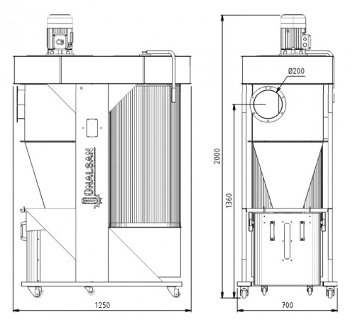 Аспирационная установка HOLZING HLZ 421, 3000 м³/ч
