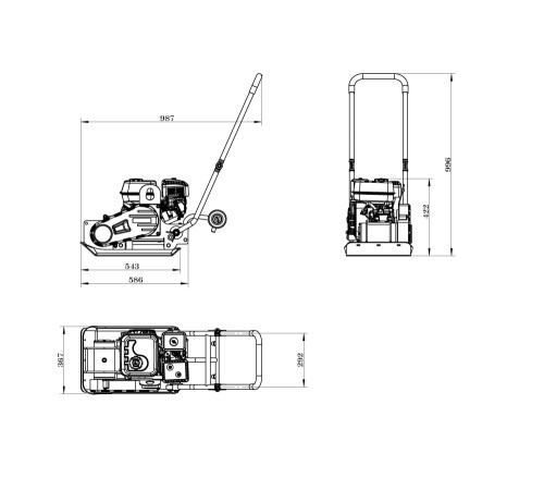 Виброплита Zipper ZI-RPE60E, 60 кг